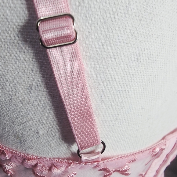 Sexy Pink bows Eyelet Lace Corset Topper Bra - Picture 4 of 10